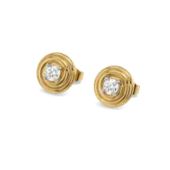 Liquid Gold - Pure Gold Lab Diamond Stud Earrings thumbnail 1
