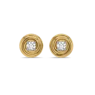 Liquid Gold - Pure Gold Lab Diamond Stud Earrings thumbnail 3