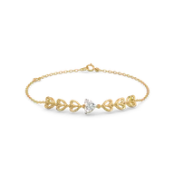 Little Bow Heart - Pure Gold Lab Diamond Bracelet thumbnail 1