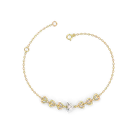 Little Bow Heart - Pure Gold Lab Diamond Bracelet thumbnail 2