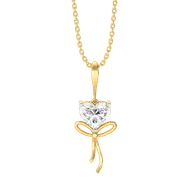 Little Bow Heart - Pure Gold Lab Diamond Pendant thumbnail 1