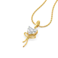 Little Bow Heart - Pure Gold Lab Diamond Pendant thumbnail 2