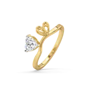 Little Bow Heart - Pure Gold Lab Diamond Ring thumbnail 1