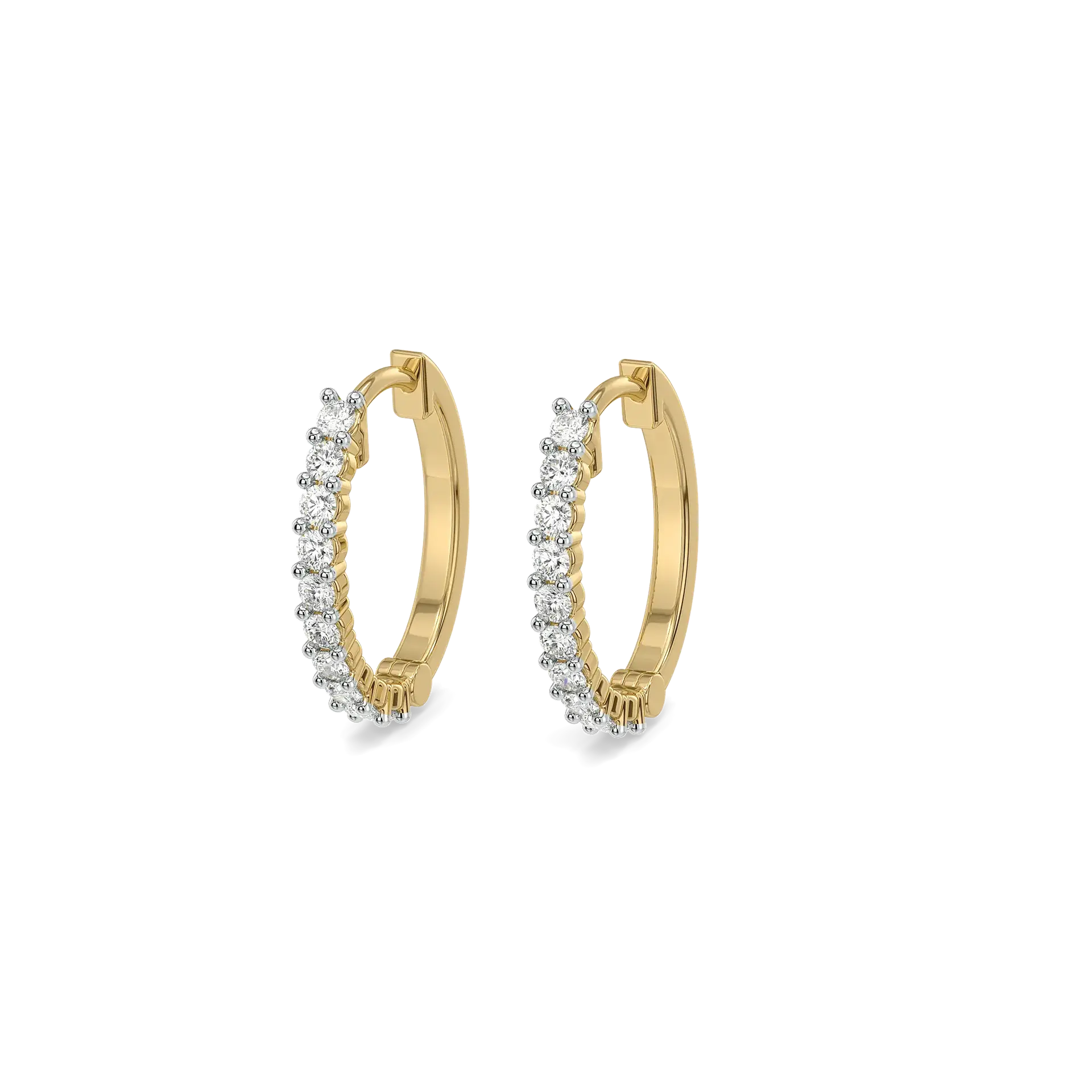 Minimalist Brilliance Pure Gold Lab Grown Diamond Hoop Earrings