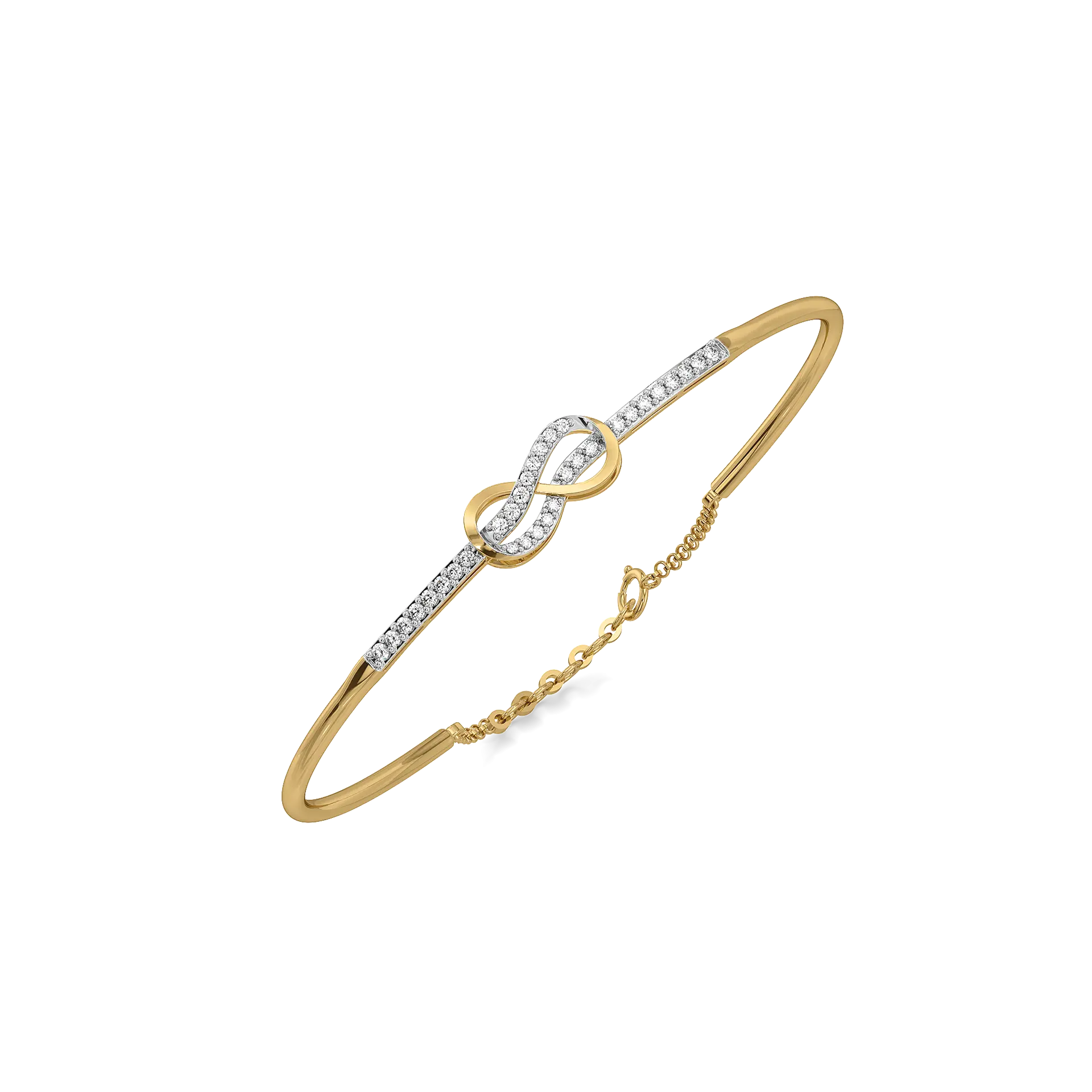 Tied in Gold – Lab Diamond Bangle