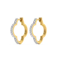 Lucky Clover Huggies - Lab Diamond Earrings thumbnail 3