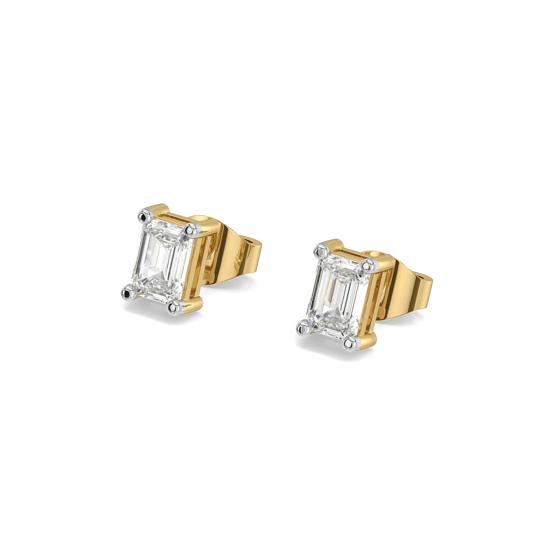 Lumina Emerald - Pure Gold Lab Diamond Stud Earrings — image 1
