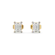Lumina Emerald - Pure Gold Lab Diamond Stud Earrings thumbnail 2