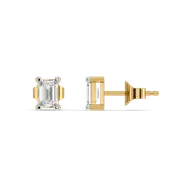 Lumina Emerald - Pure Gold Lab Diamond Stud Earrings thumbnail 3