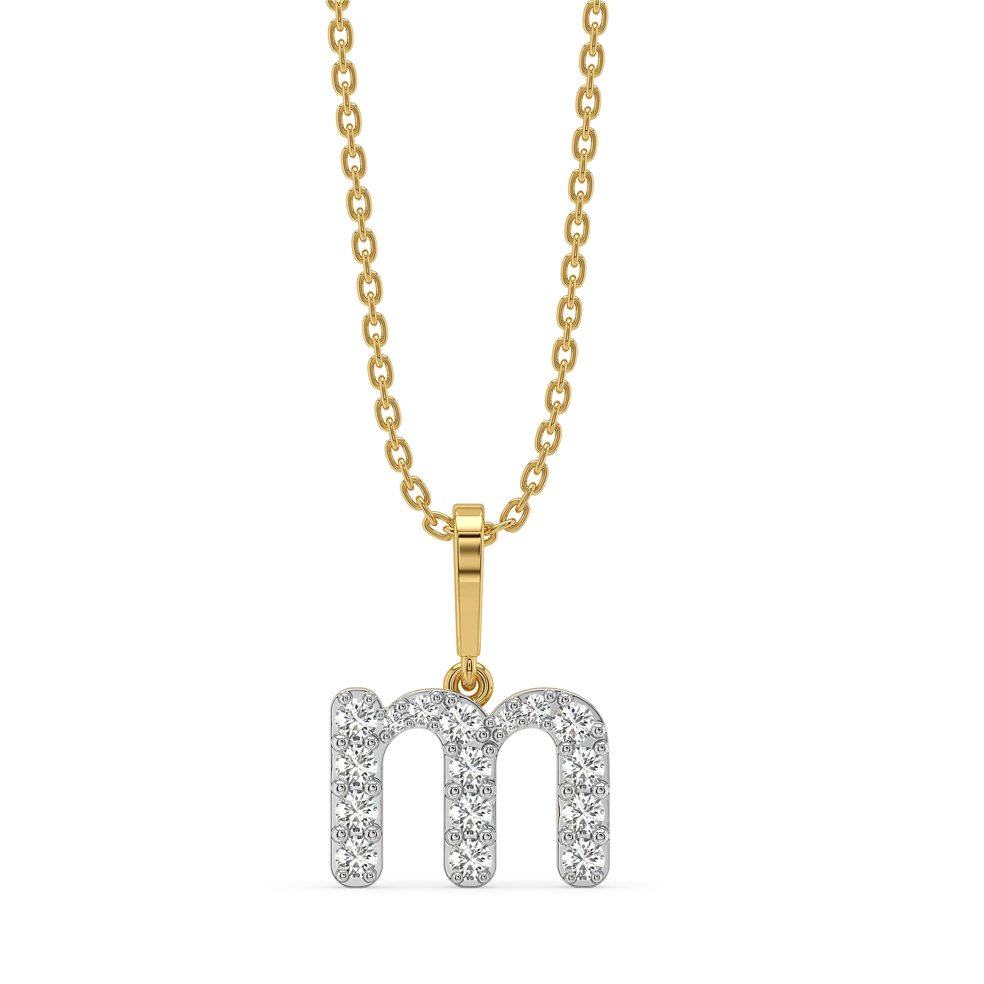 Magical M - Lab Diamond Alphabet Pendant — image 1