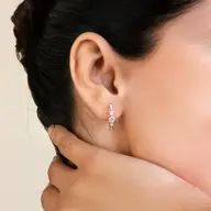 Majestic Arc - Lab Diamond Solitaire Hoop Earrings thumbnail 3