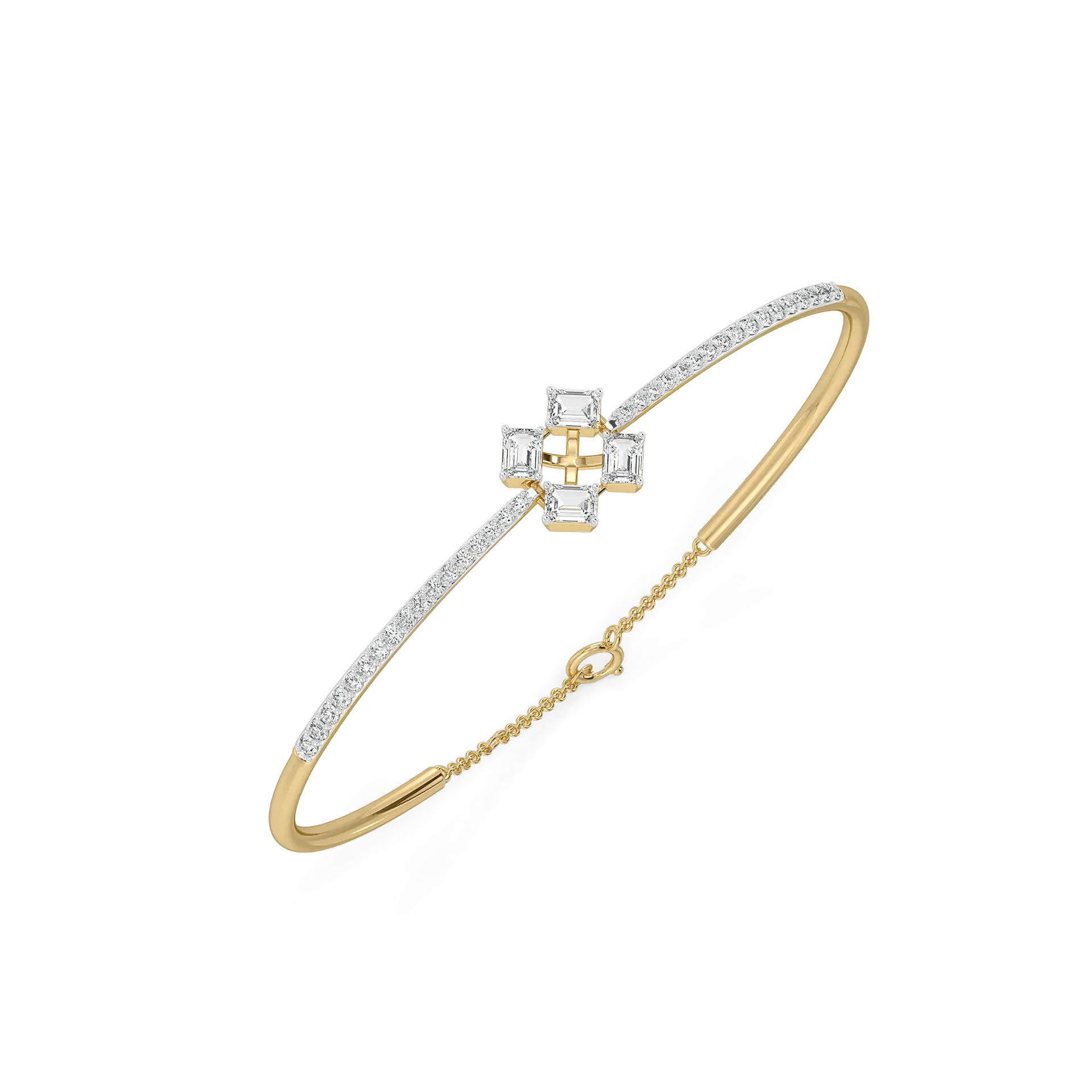 Majestic Emeralds - Pure Gold Lab Diamond Bangle