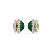 Malachite Muse - Lab Diamond Stud Earrings thumbnail 1