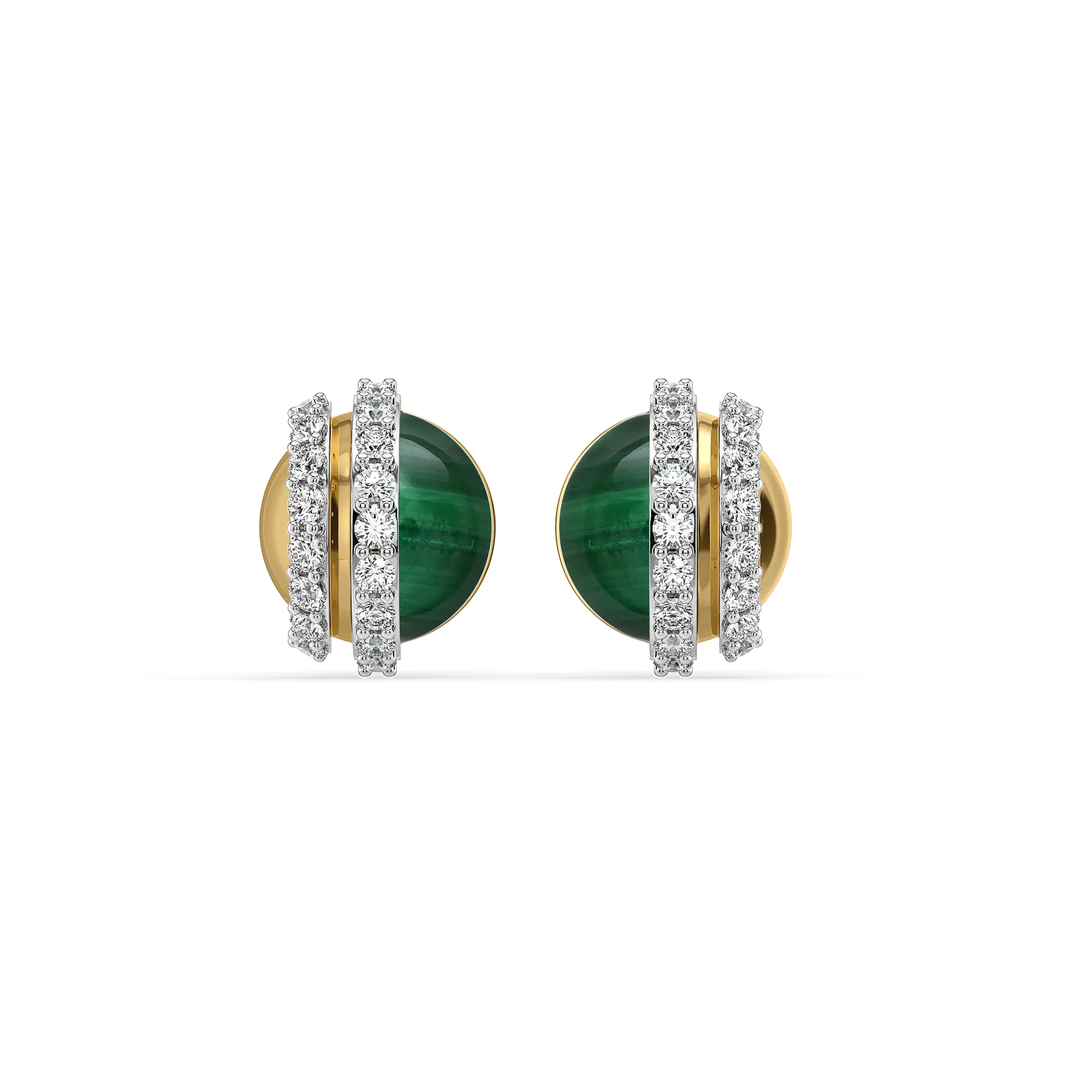 Malachite Muse - Lab Diamond Stud Earrings — image 1