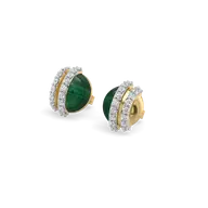 Malachite Muse - Lab Diamond Stud Earrings thumbnail 2