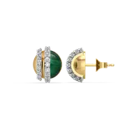 Malachite Muse - Lab Diamond Stud Earrings thumbnail 3