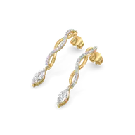 Marquise Drama Hoops - Pure Gold Lab Diamond Earrings thumbnail 1