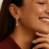 Marquise Drama Hoops - Pure Gold Lab Diamond Earrings thumbnail 3