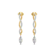 Marquise Drama Hoops - Pure Gold Lab Diamond Earrings thumbnail 4