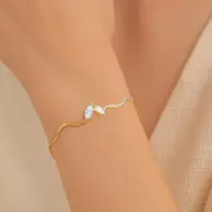 Marquise Drama - Pure Gold Lab Diamond Bangle thumbnail 2