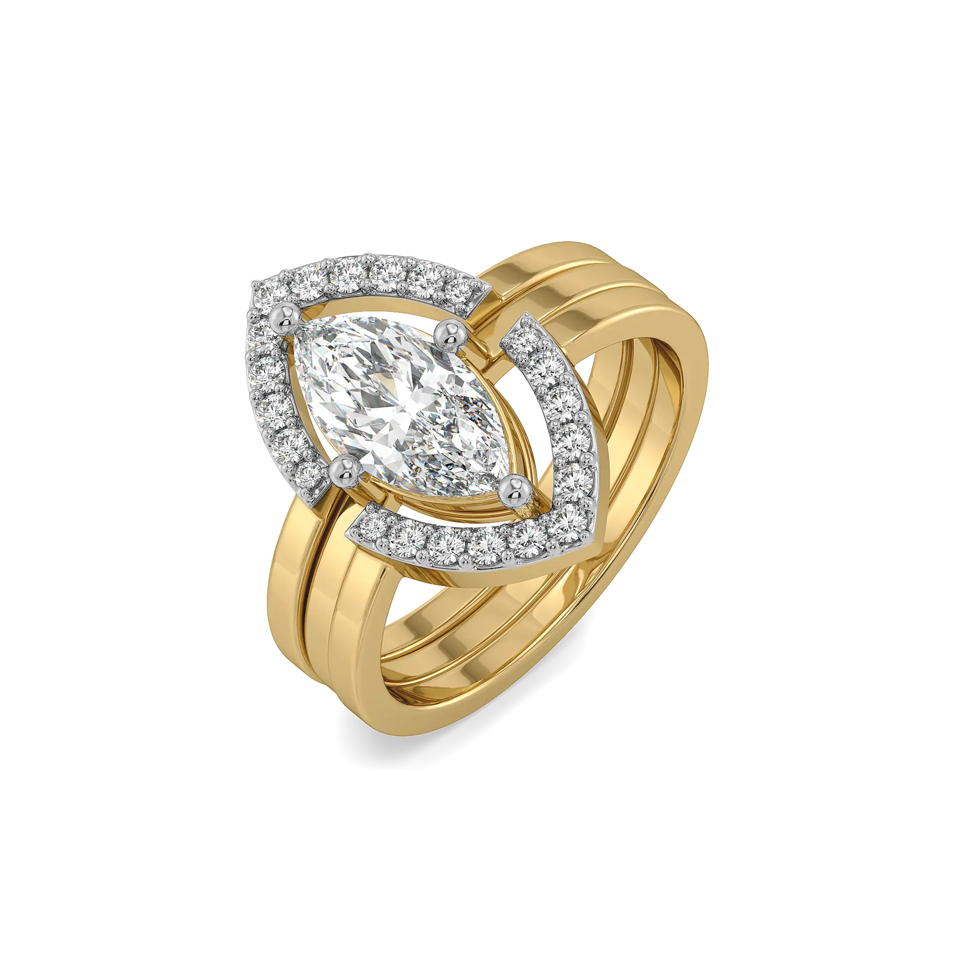 Marquise Mirage – Lab Diamond Modular Ring — image 1
