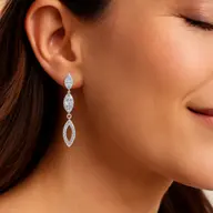 Marquise Mist Drops - Pure Gold Lab Diamond Earrings thumbnail 2