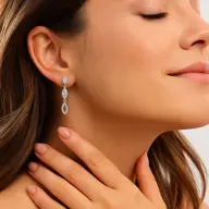 Marquise Mist Drops - Pure Gold Lab Diamond Earrings thumbnail 3