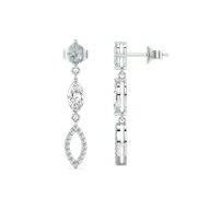 Marquise Mist Drops - Pure Gold Lab Diamond Earrings thumbnail 5