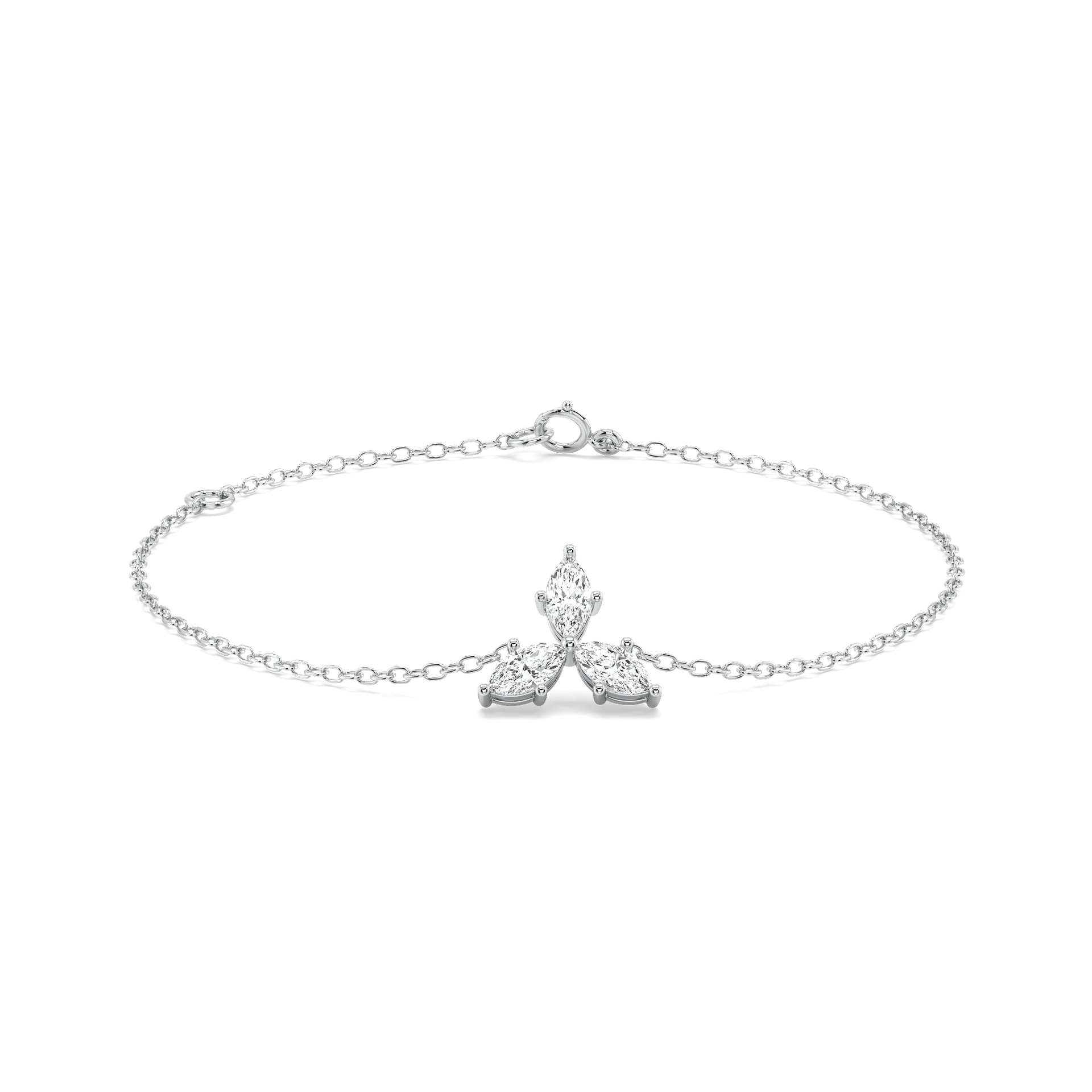 Marquise Triad - Pure Gold Lab Diamond Bracelet — image 1