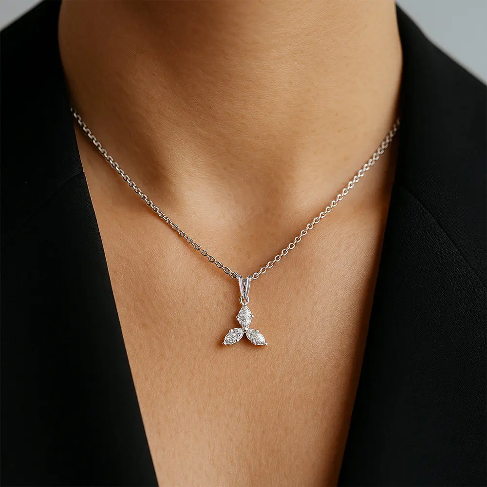 Marquise Triad - Pure Gold Lab Diamond Pendant — image 1