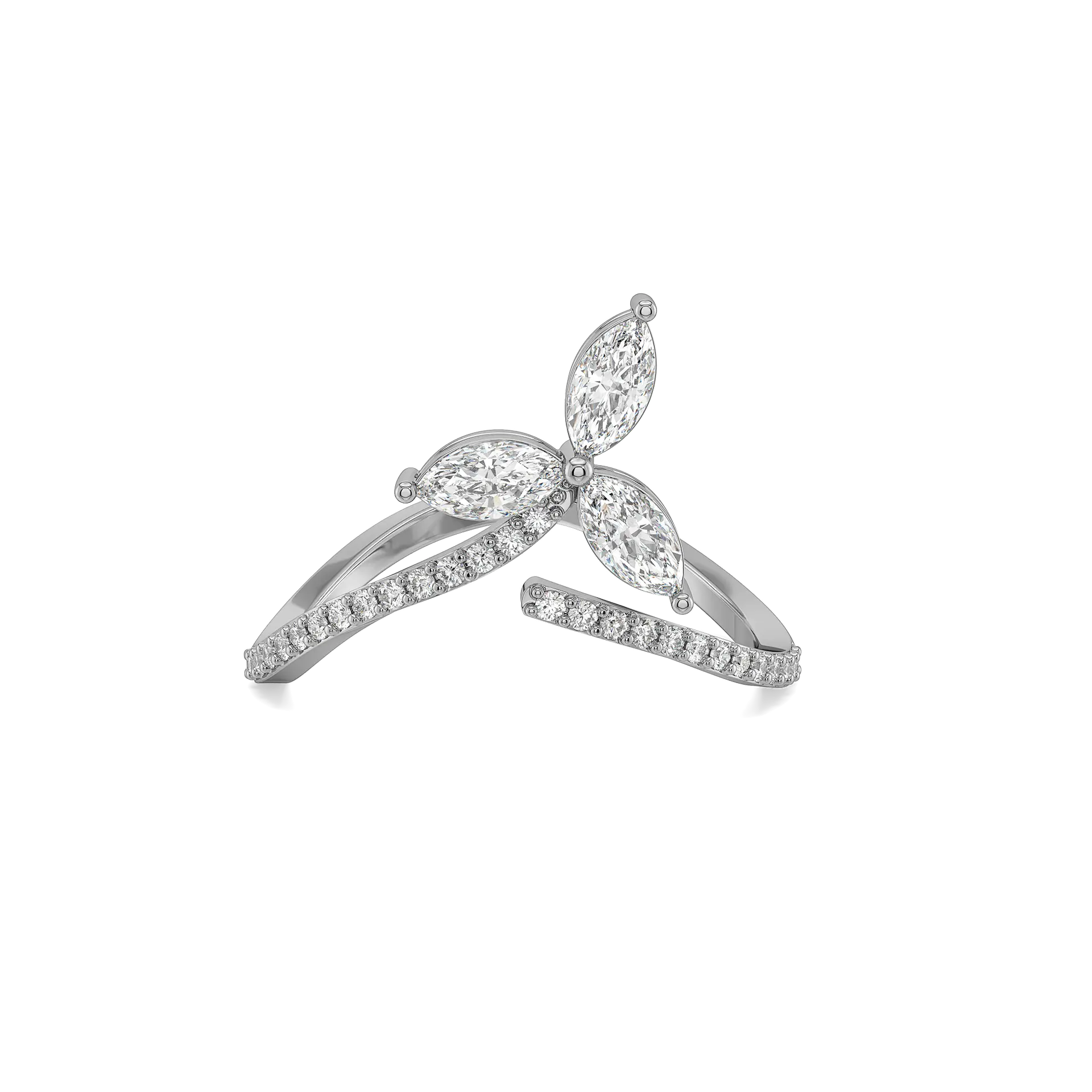 Marquise Triad - Pure Gold Lab Diamond Ring — image 1