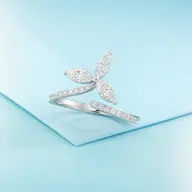 Marquise Triad - Pure Gold Lab Diamond Ring thumbnail 2