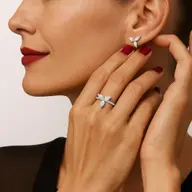 Marquise Triad Studs - Pure Gold Lab Diamond Earrings thumbnail 1