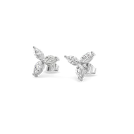 Marquise Triad Studs - Pure Gold Lab Diamond Earrings thumbnail 2