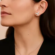 Marquise Triad Studs - Pure Gold Lab Diamond Earrings thumbnail 4