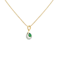 Melody of Emeralds - Lab Diamond Pendant Necklace thumbnail 1