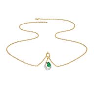 Melody of Emeralds - Lab Diamond Pendant Necklace thumbnail 2