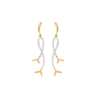Mermaid Lure - Lab Diamond Drop Earrings thumbnail 1
