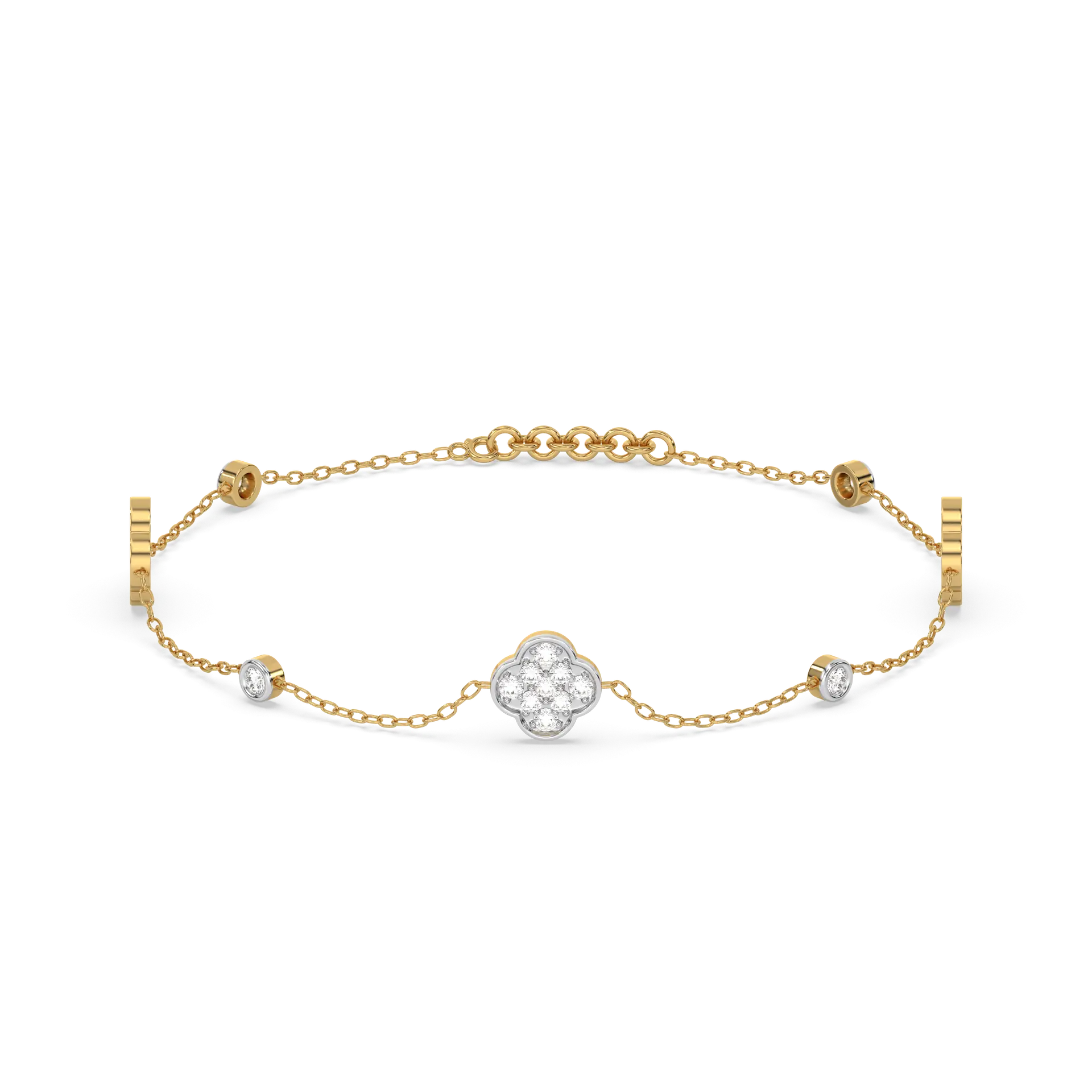 Midnight Enchanted - Lab Diamond Clover Bracelet — image 1