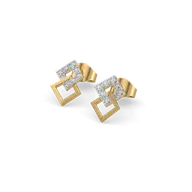 Mini Squares - Pure Gold Lab Diamond Stud Earrings thumbnail 1