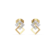 Mini Squares - Pure Gold Lab Diamond Stud Earrings thumbnail 3
