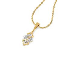 Mini Squares - Pure Gold Lab Diamond Pendant thumbnail 1