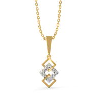 Mini Squares - Pure Gold Lab Diamond Pendant thumbnail 2