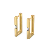 Modern Baguette Hoop - Lab Diamond Earrings thumbnail 1