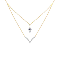 Multi-layered - Lab Diamond V Necklace thumbnail 2