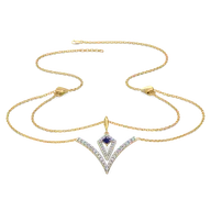 Multi-layered - Lab Diamond V Necklace thumbnail 3