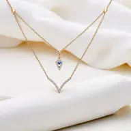 Multi-layered - Lab Diamond V Necklace thumbnail 4