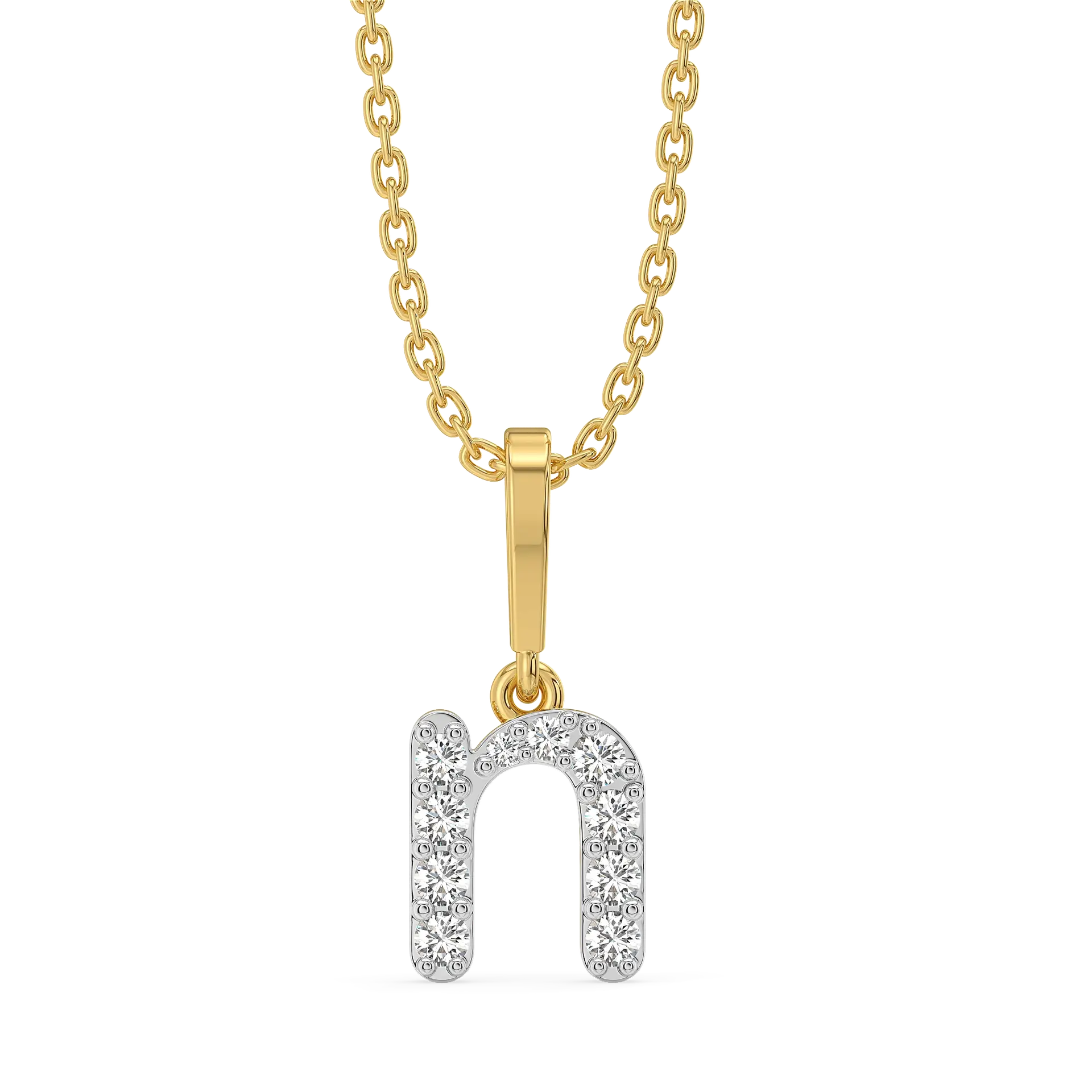 Nailed It N - Lab Diamond Alphabet Pendant — image 1