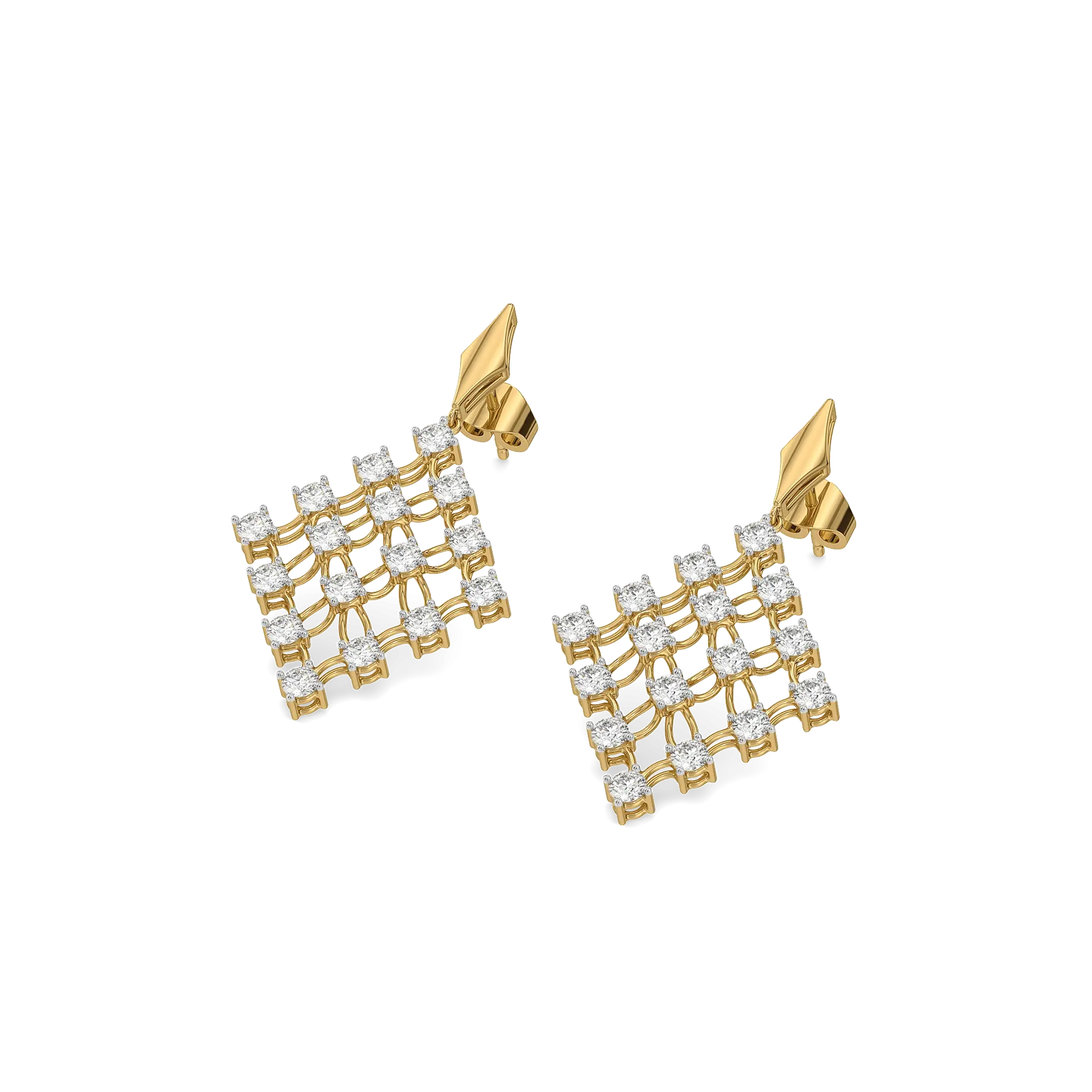 Netfall Pure Gold Lab Diamond Drop Earrings