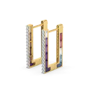 Offbeat Edge - Lab Diamond Hoop Earrings thumbnail 1